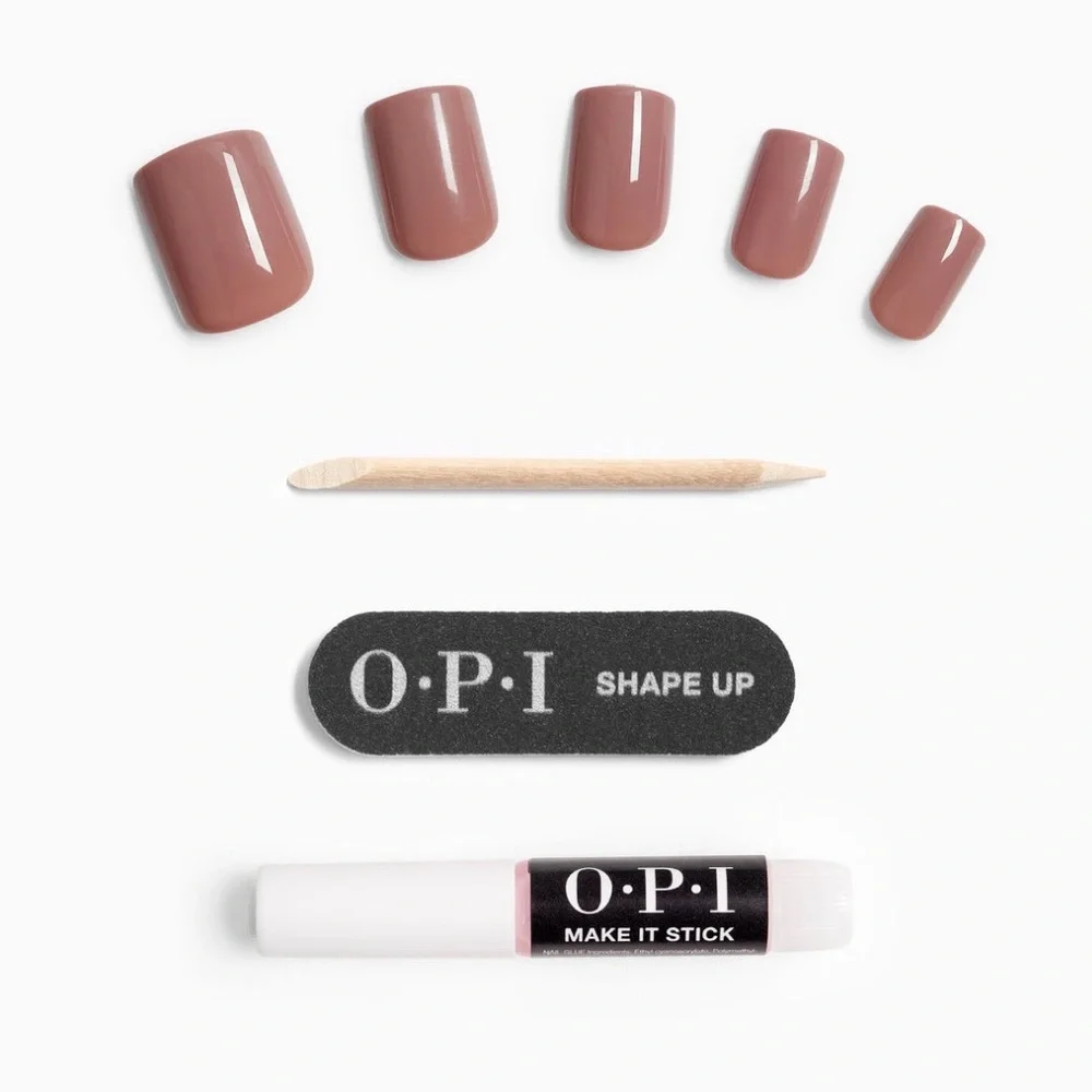 OPI On Point Press-On Nail Kit Tickle My France-y Burgundy Mauve Reusable Vegan